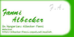 fanni albecker business card